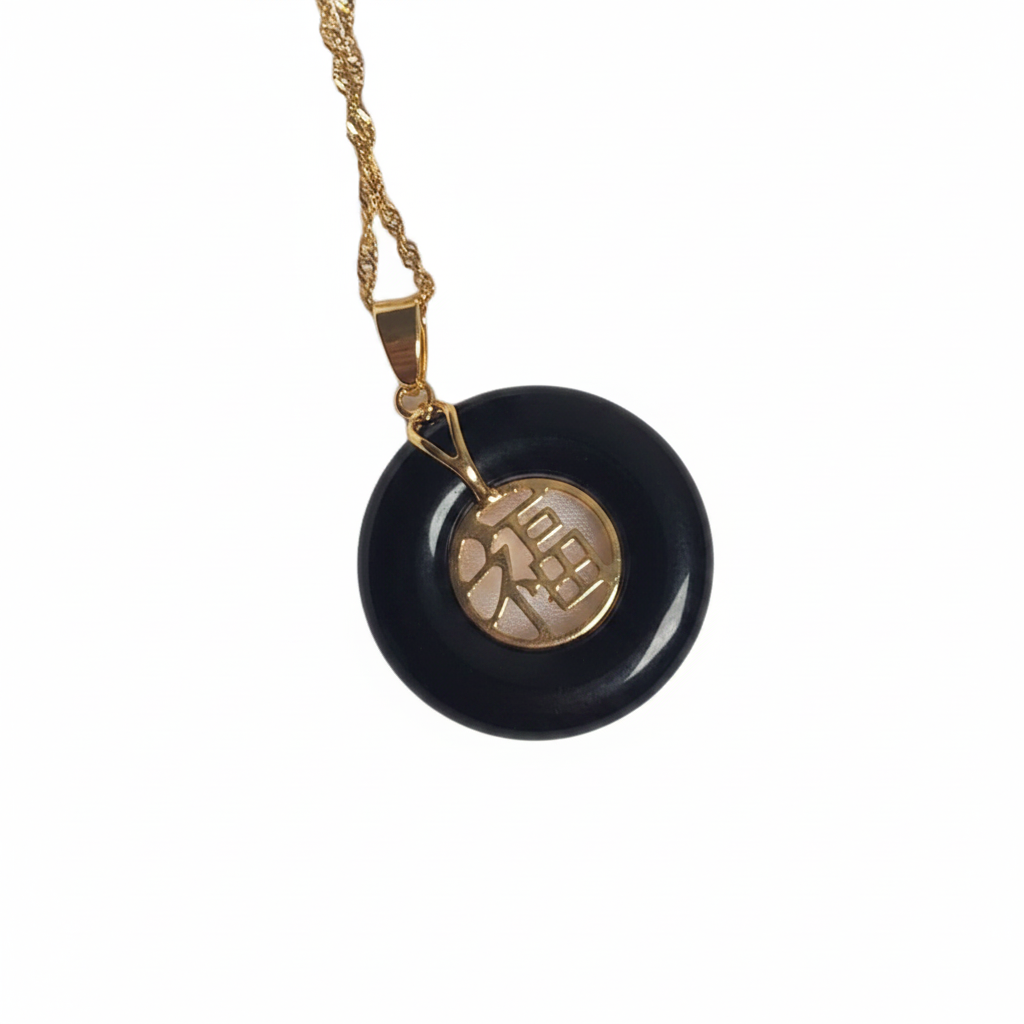 Black Peace Buckle -Necklace